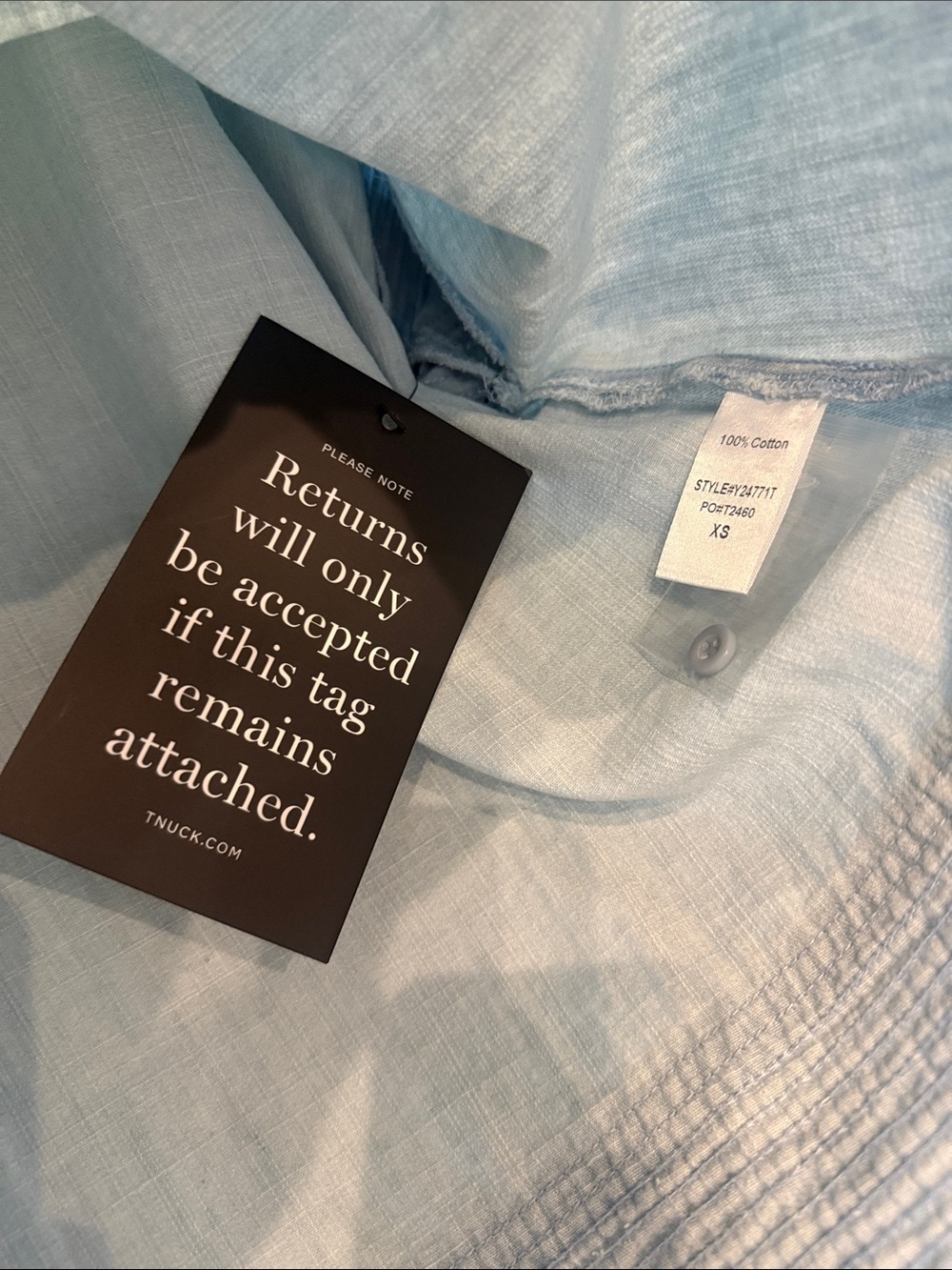 Tuckernuck Trapunto Stitch Sofia light wash denim Shirt Size Xsmall NWT - Picture 7 of 9